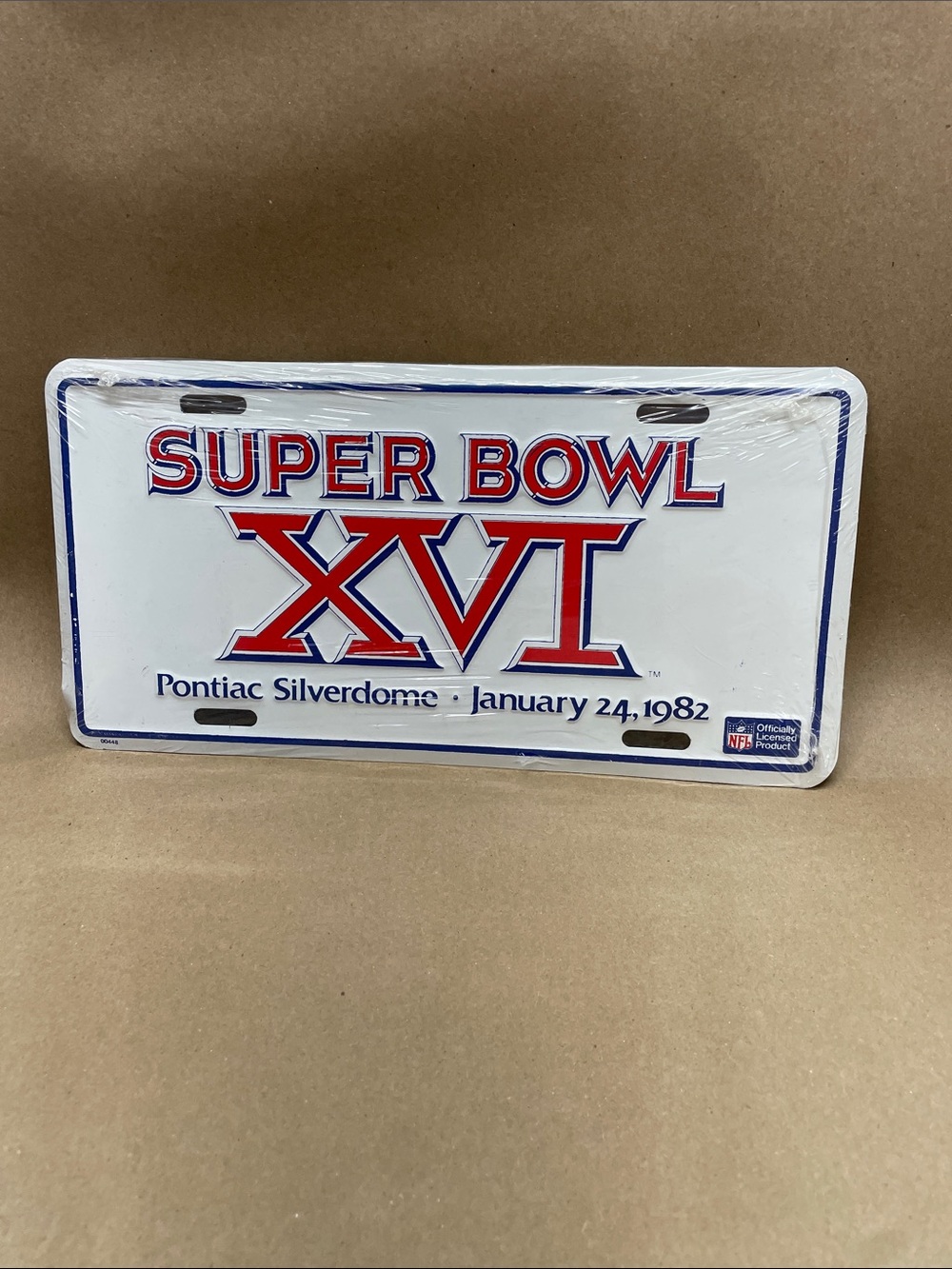 VTG Official NFL Super Bowl XVI License Plate Sign from January 24, 1982